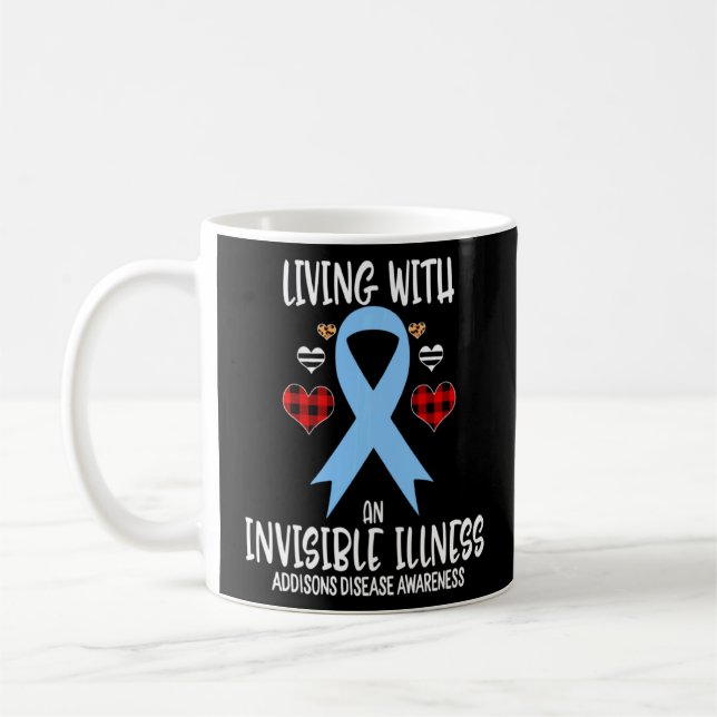 Addisons Disease Awareness Living With An Invisibl Coffee Mug (Left)