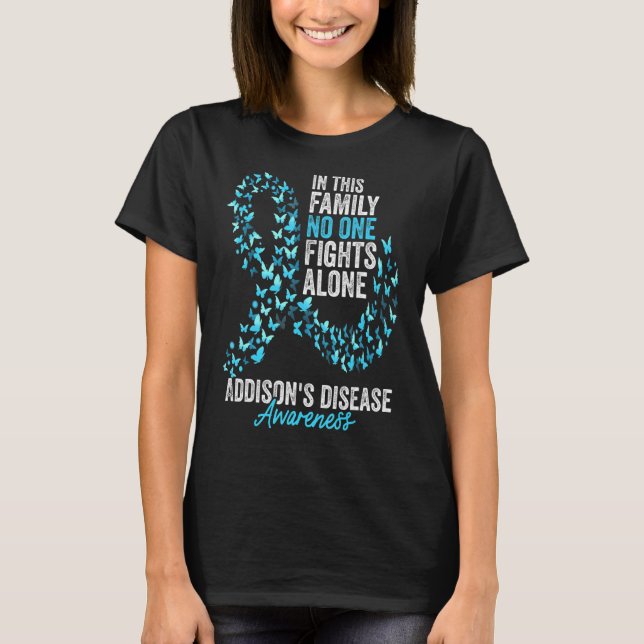 Addison's disease Awareness Month Butterflies Blue T-Shirt (Front)