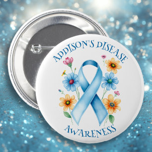 Addison's Disease Awareness Ribbon 6 Cm Round Badge