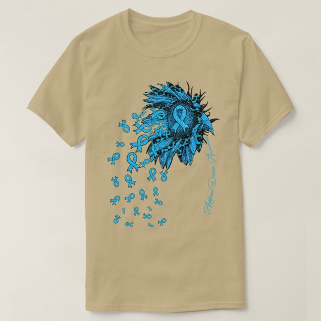 Addisons Disease Awareness Sunflower ribbon flower T-Shirt (Design Front)