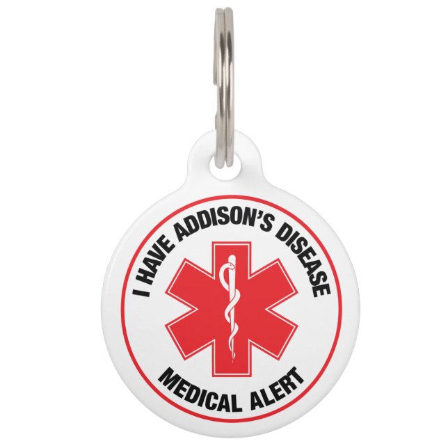 Addison's Disease Medical Alert Pet Tag (Front)