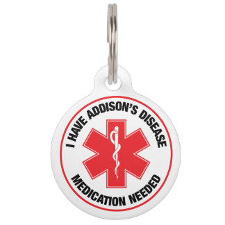 Addison's Disease Medical Alert Pet Tag -