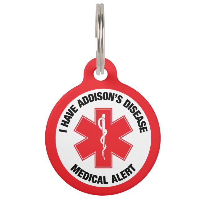 Addison's Disease Medical Alert Pet Tag (Front)