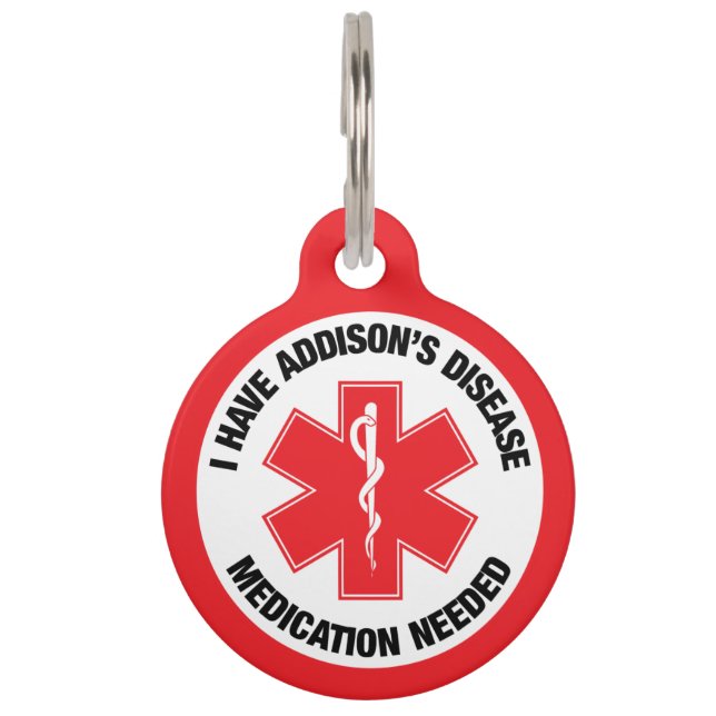 Addison's Disease Medical Alert Pet Tag (Front)