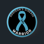 Addison's Disease Warrior Ribbon Black Button<br><div class="desc">Addison's Disease Warrior Ribbon Black Button for awareness and support for people fighting Addison's disease.</div>