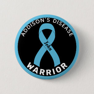 Addison's Disease Warrior Ribbon Black Button