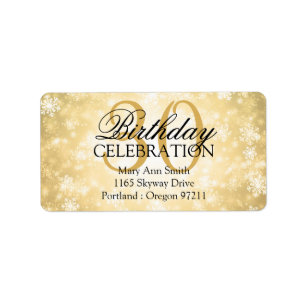 Address 30th Gold Winter Wonderland Label
