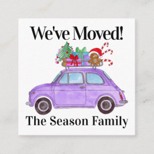 Address Announcement Purple Car Christmas Gifts