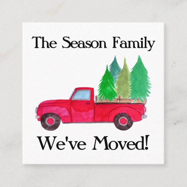 Address Announcement Retro Pickup Christmas (Front)