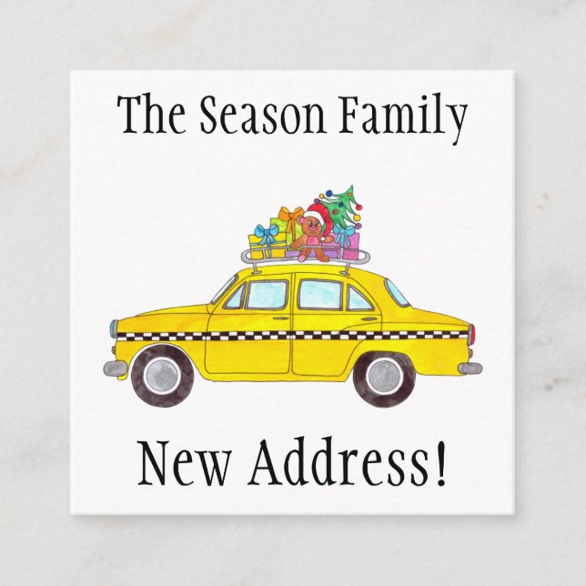 Address Announcement Yellow Cab Christmas gifts (Front)