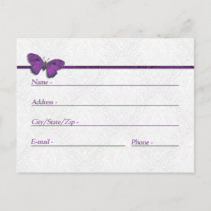 Address Cards Wedding Butterfly Brocade Purple
