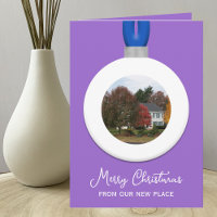 Address Change Amethyst Christmas Photo Ornament