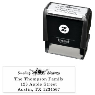 Address Counting Blessings Typography Self-inking Stamp