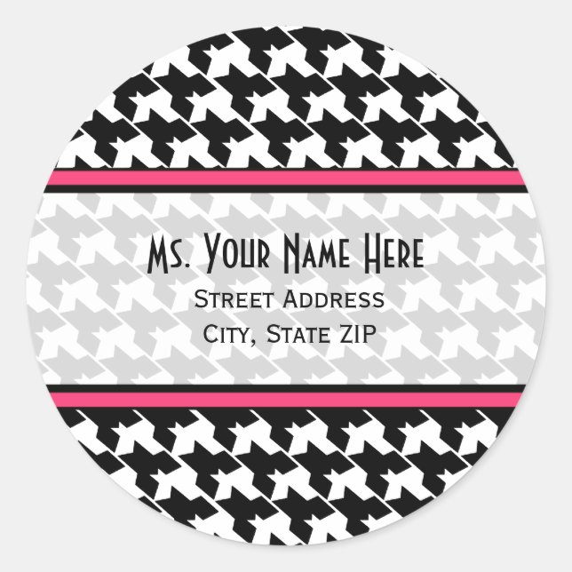 Address Label - Black Houndstooth (Front)