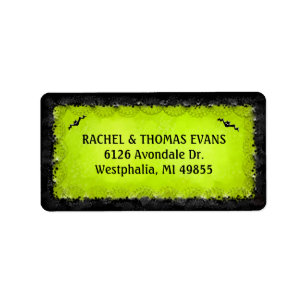 Address Label - Halloween Green with Black Border