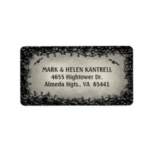 Address Label - Halloween Grey with Black Border