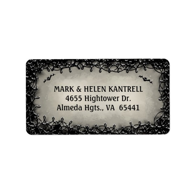 Address Label - Halloween Grey with Black Border (Front)