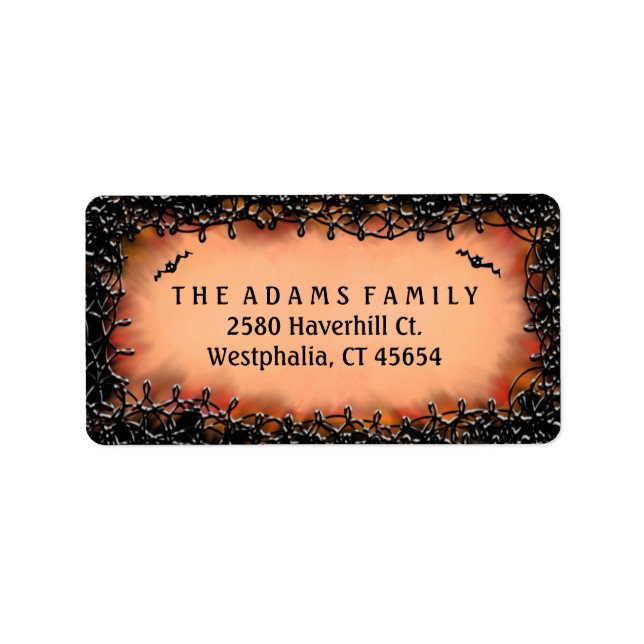 Address Label - Halloween Orange with Black Border (Front)
