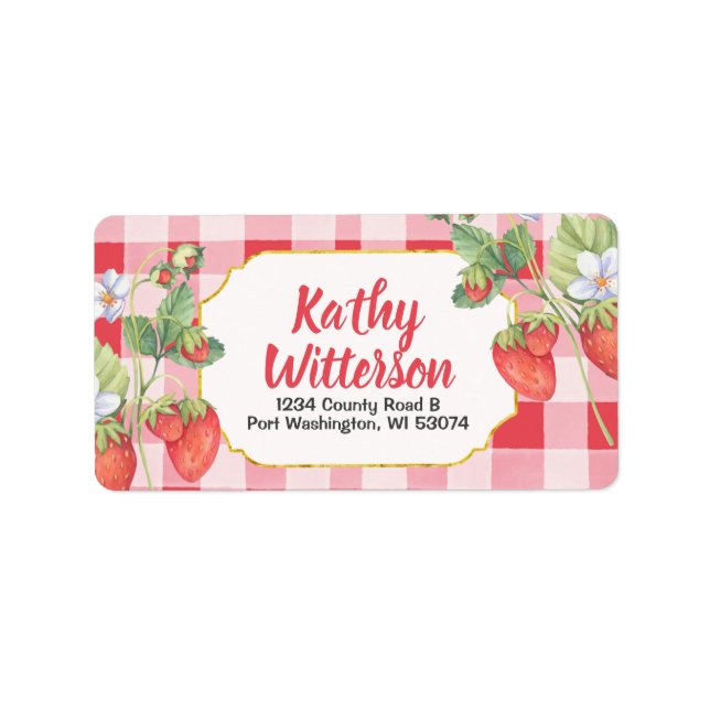 Address Label Pastel Berry Sweet Strawberry (Front)