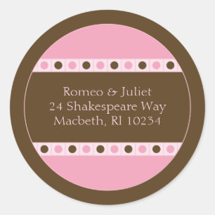Address Label - Pink and Brown