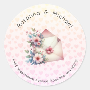 Address Label, Round Address Label, Envelope Mail Classic Round Sticker