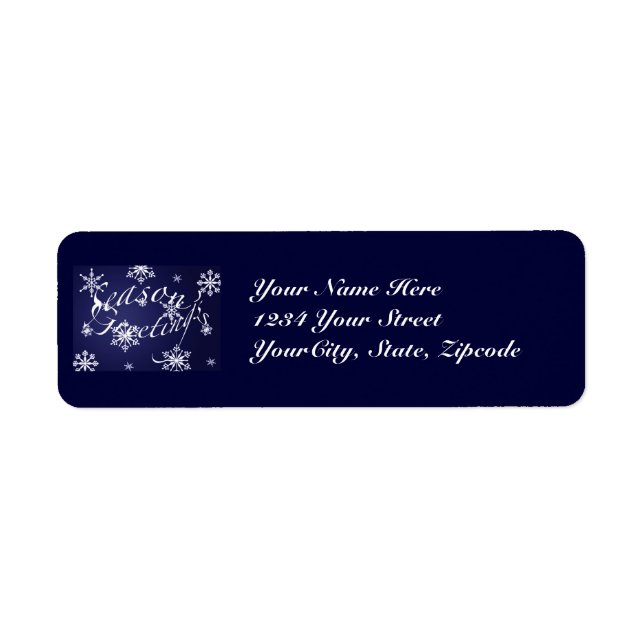 Address Label Season's Greetings - Blue (Front)