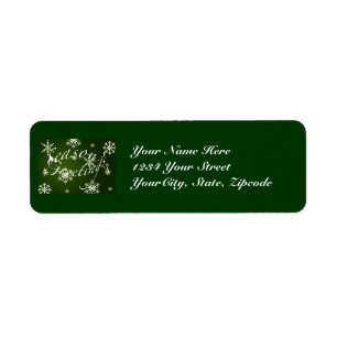 Address Label Season's Greetings - Green