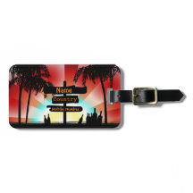 Address label - Summer Style Beach - palm trees