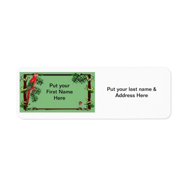 Address Label-Tropical Parrot (Front)