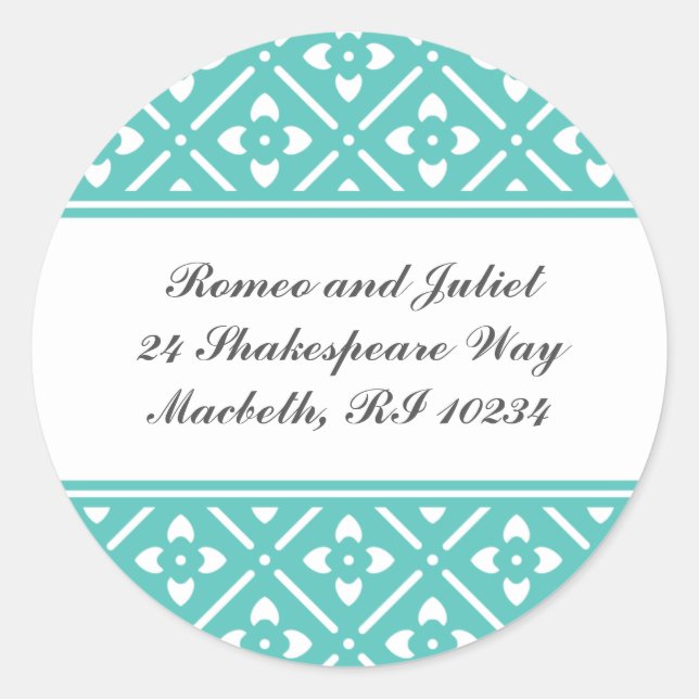 Address Label with Lotus Square Pattern (Front)