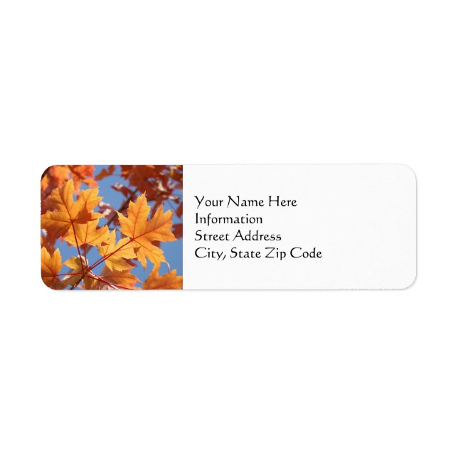 Address labels Autumn Leaves Personal Custom label (Front)