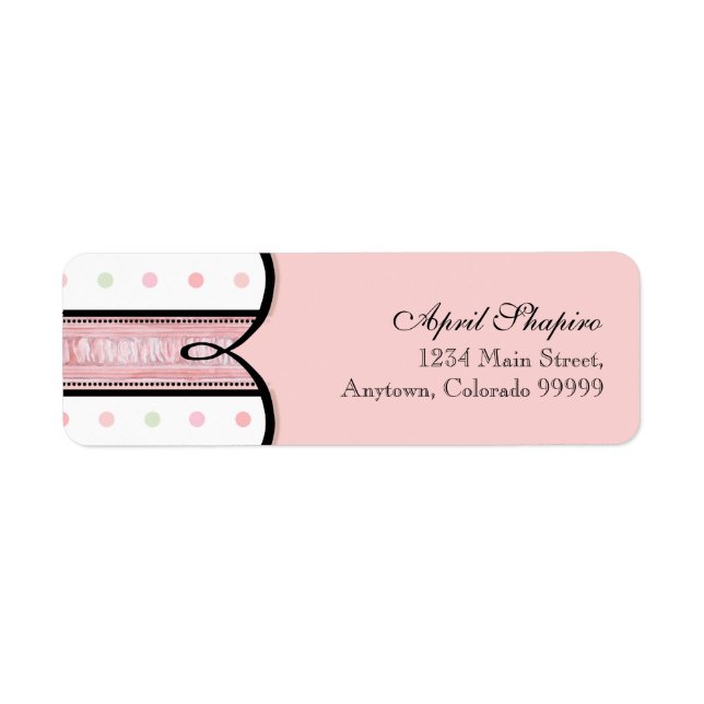 Address Labels - Baby Shower French Bow and Dots (Front)