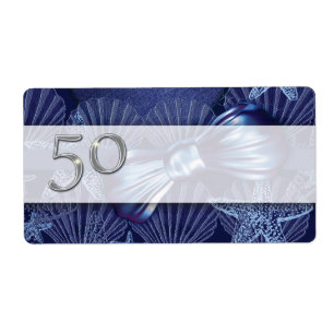 Address Labels beach theme 50th