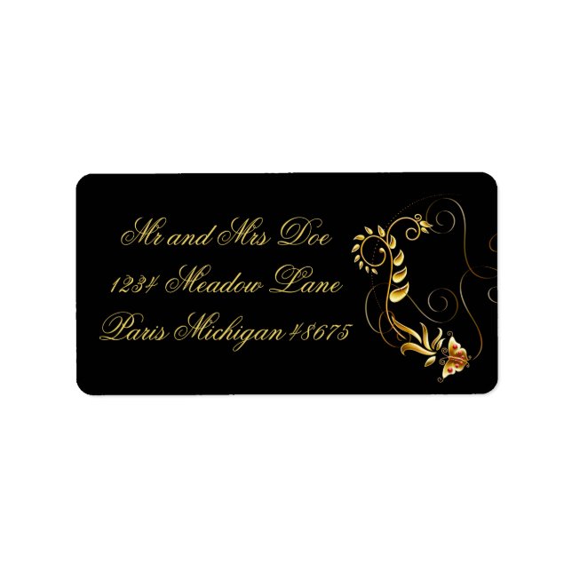 Address Labels/Butterfly and Swirls Label (Front)