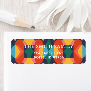 Address labels colorful geometric seamless pattern