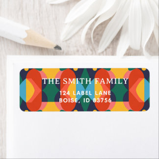 Address labels colorful geometric seamless pattern