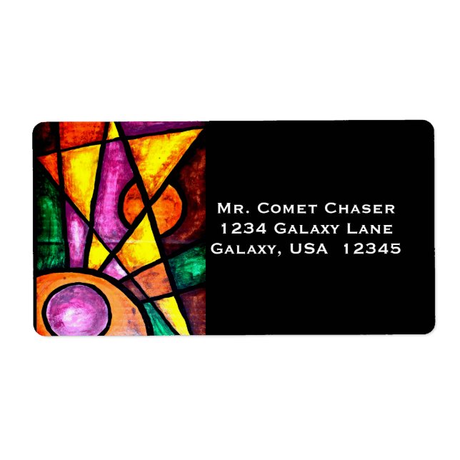 Address Labels, Comet Chaser, Acrylic Painting (Front)