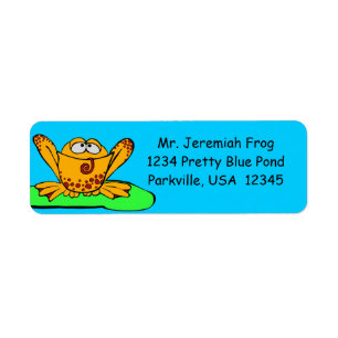 Address Labels, Cute Orange Frog Cartoon
