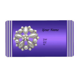 Address Labels Elegant White Pearl Purple