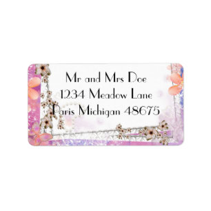 Address Labels/Flowers and Butterfly Label