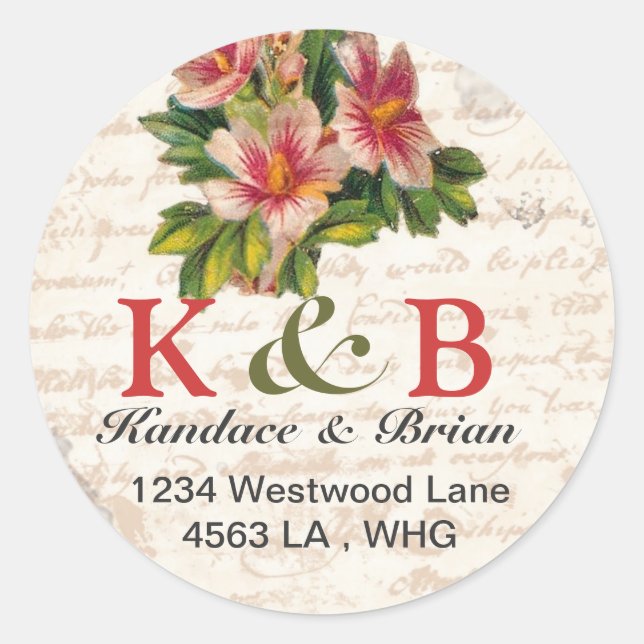 Address Labels gift tag vintage love letter (Front)
