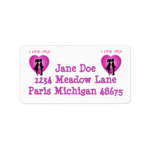 Address Labels/Heart with Kissing Couples Label