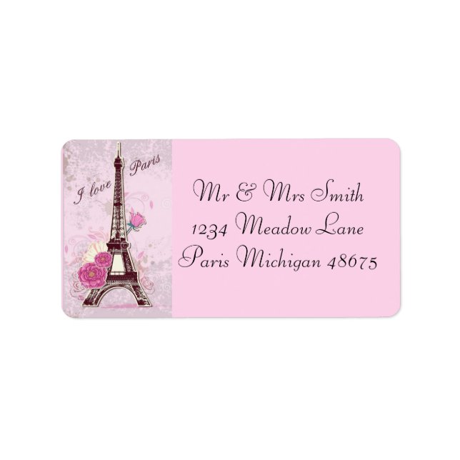 Address Labels/I Love Paris Label (Front)