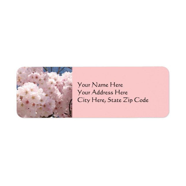 Address Labels Pink Tree Blossoms Spring (Front)
