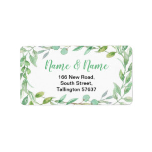 Address Labels Pretty Leaves Nature Leaf Green