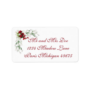 Address Labels/Red Roses and White Tulips Label