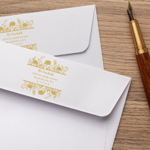 Address Modern Simple Fancy Wildflowers & Twigs Rubber Stamp