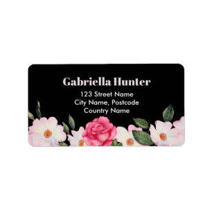 Address Pink White Roses Ballerina Floral Black Label