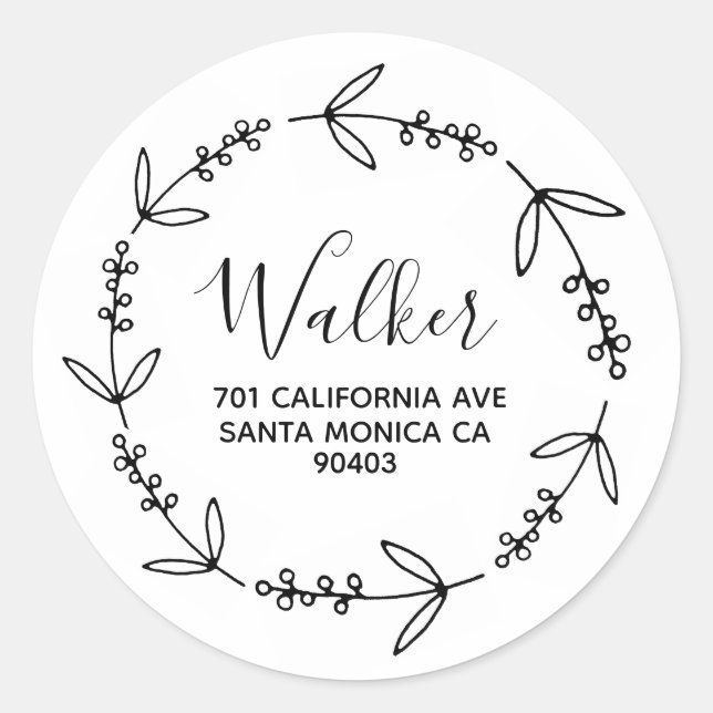 address return classic round sticker (Front)