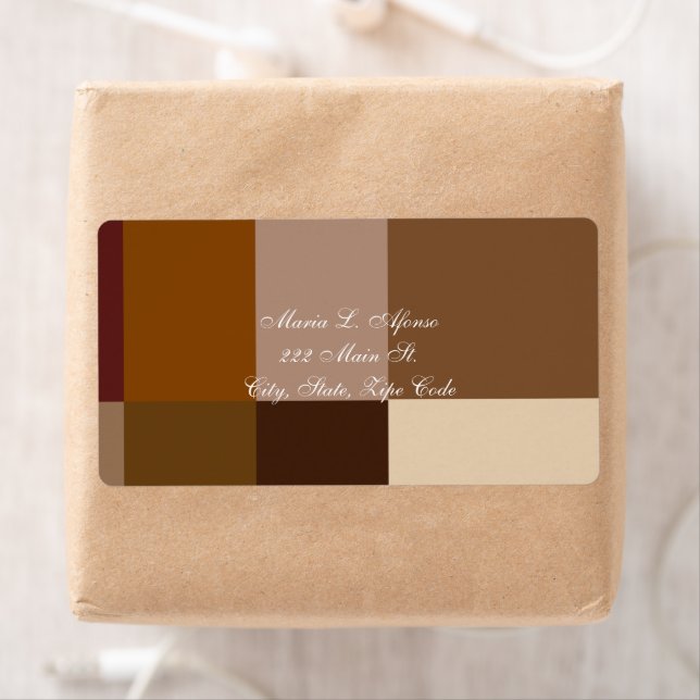 Address Return Labels Brown Squares (Insitu)